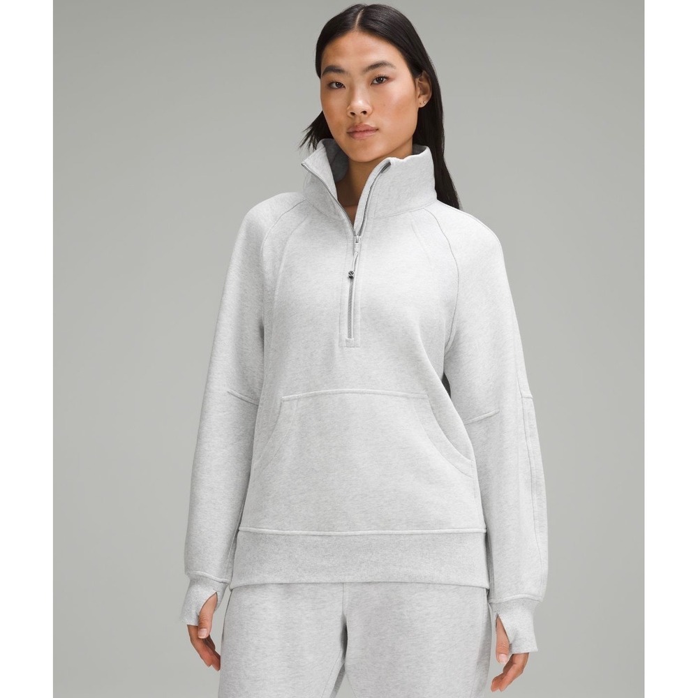Lululemon Scuba Oversized Funnel Neck Half Zip Heathered Core Light Grey XL/XXL
